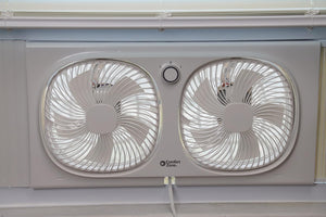 Comfort Zone 9" 2-Speed Twin Window Fan with 180 Degree Rotating Fans