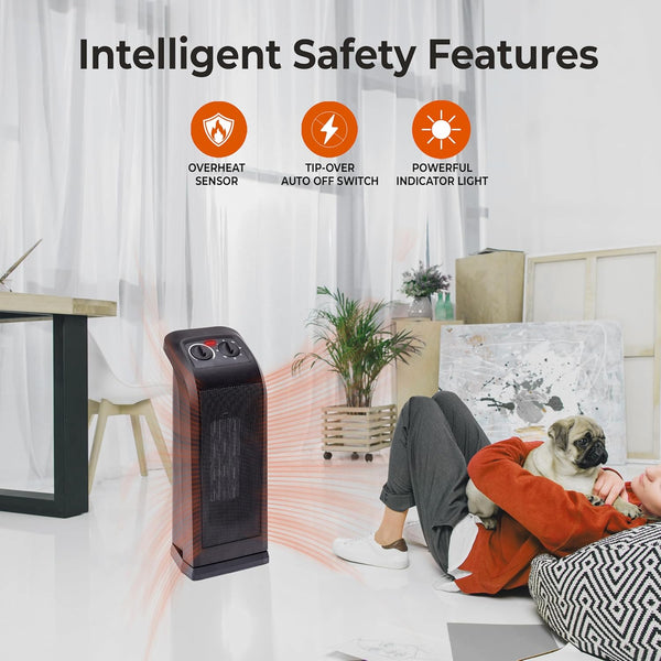 Comfort Zone 18" Oscillating Tower Space Heater