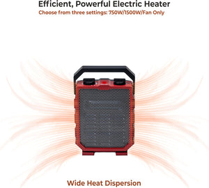Comfort Zone Utility Space Heater with Foldable Handle