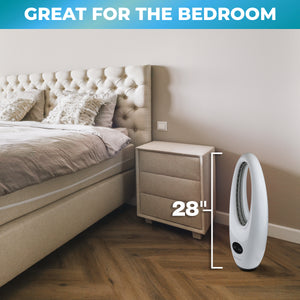 Comfort Zone Oscillating 28" Bladeless Tower Fan with Remote Control