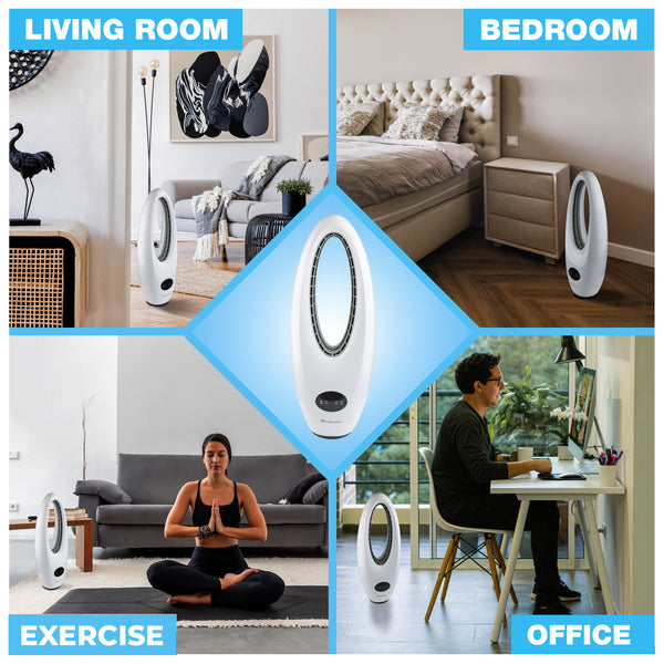 Comfort Zone Oscillating 28" Bladeless Tower Fan with Remote Control