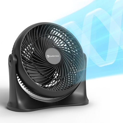 Comfort Zone 11" 3-Speed Turbo Desk Fan with Adjustable Tilt