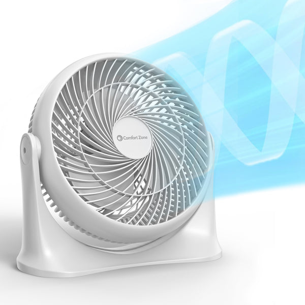Comfort Zone 11" 3-Speed Turbo Desk Fan with Adjustable Tilt