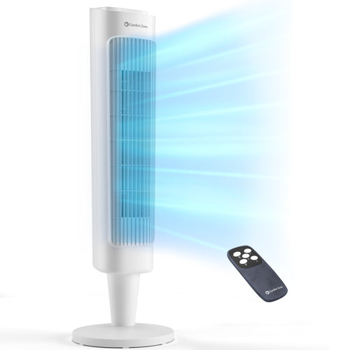 Comfort Zone 36” 3-Speed Oscillating Tower Fan with Remote Control