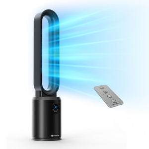 Comfort Zone 40” Bladeless Oscillating Tower Fan with Remote Control