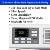 Comfort Zone 8,000-BTU Window-Mounted Smart Wi-Fi Room Air Conditioner with Remote Control