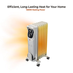 Comfort Zone Oil-Filled Deluxe Radiator Heater in Grey