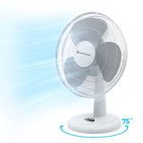 Comfort Zone 16" 3-Speed Oscillating Table Fan with Adjustable Tilt