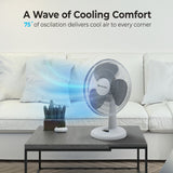 Comfort Zone 16" 3-Speed Oscillating Table Fan with Adjustable Tilt