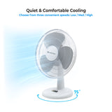 Comfort Zone 16" 3-Speed Oscillating Table Fan with Adjustable Tilt