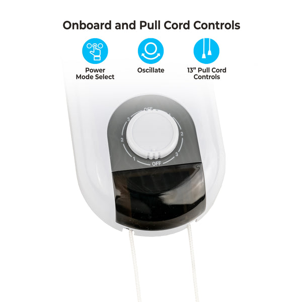 Comfort Zone 16" 3-Speed Oscillating Wall-Mount Fan