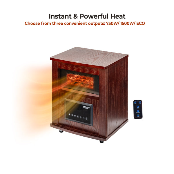 Comfort Zone Infrared Quartz Cabinet Heater with Remote Control