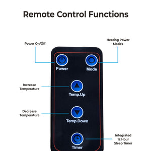 Comfort Zone Infrared Quartz Cabinet Heater with Remote Control