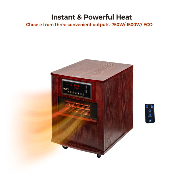 Comfort Zone Infrared Heater With Built-In USB Charging Ports and Remote Control