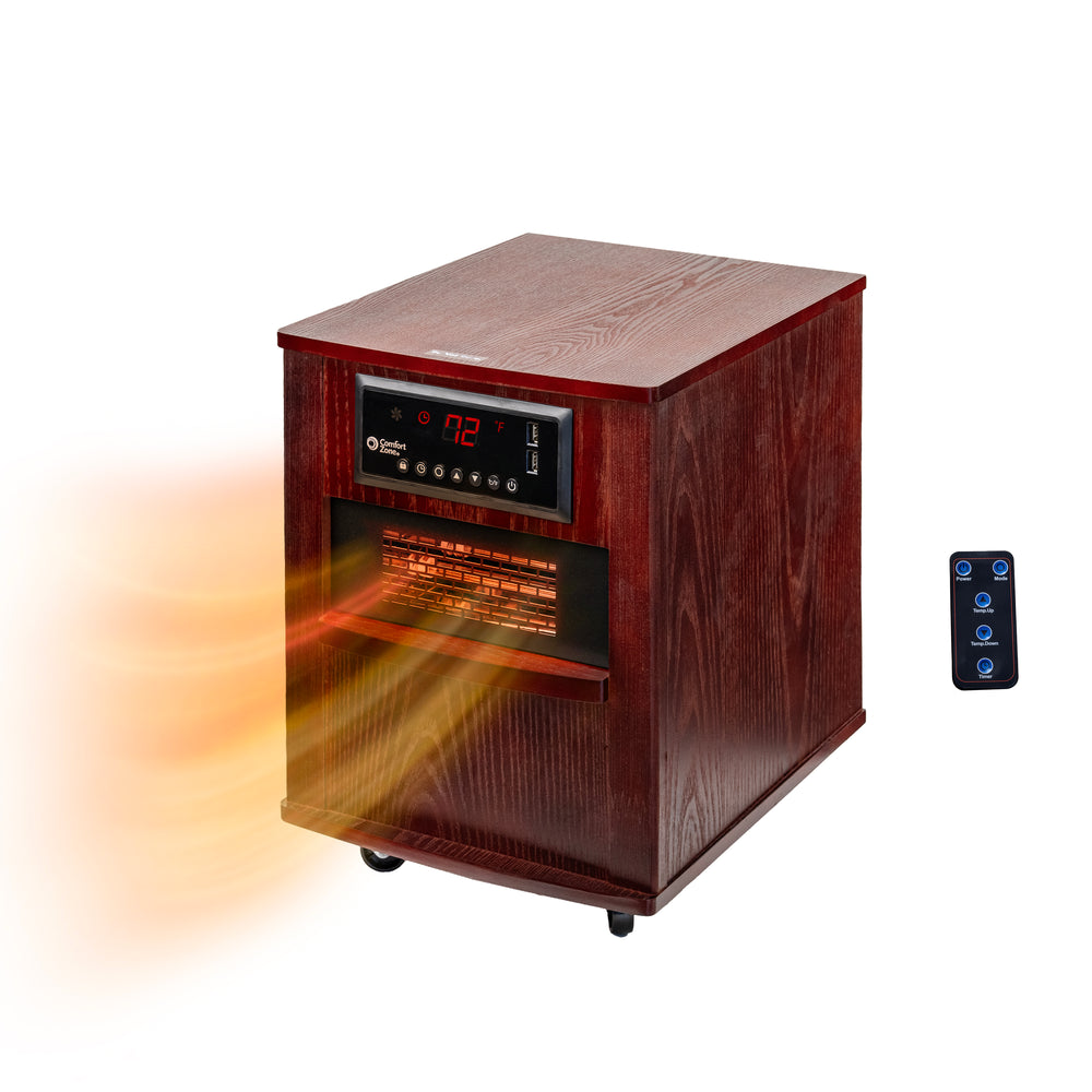 Comfort Zone Infrared Heater With Built-In USB Charging Ports and Remote Control