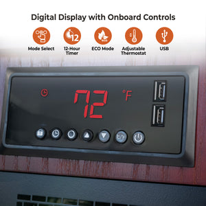 Comfort Zone Infrared Heater With Built-In USB Charging Ports and Remote Control