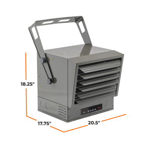 Comfort Zone Ceiling-Mounted 10,000-Watt Fan-Forced Industrial Heater with Remote
