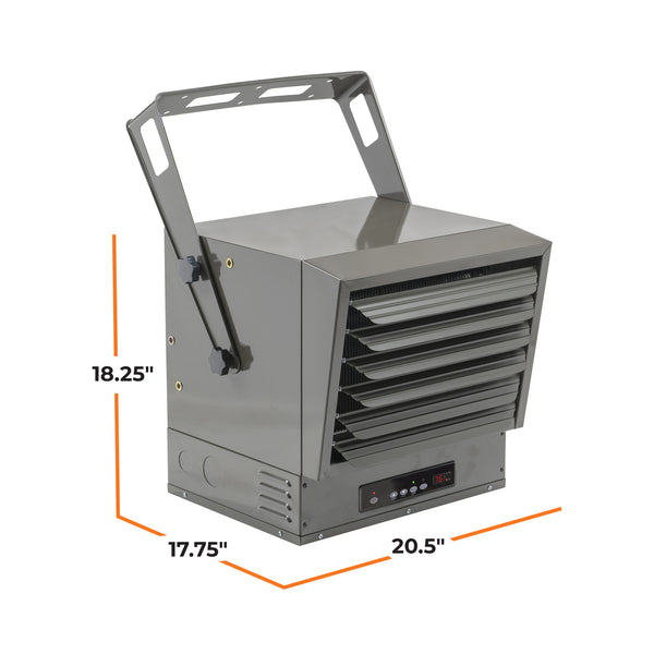 Comfort Zone Ceiling-Mounted 10,000-Watt Fan-Forced Industrial Heater with Remote