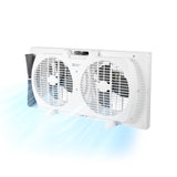 Comfort Zone 9" 3-Speed Twin Window Fan Reversible Airflow Control