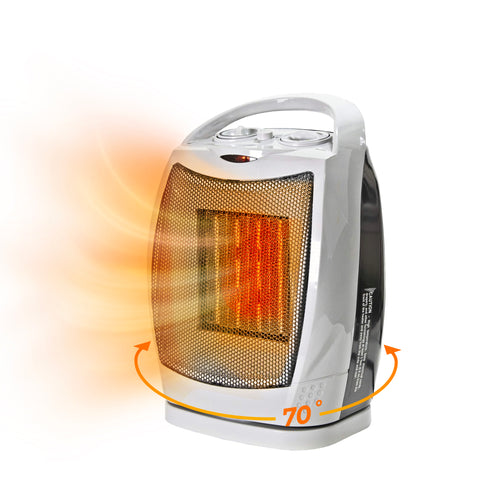 Comfort Zone Oscillating Desktop Space Heater, 1,500W
