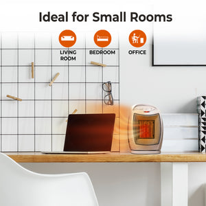 Comfort Zone Oscillating Desktop Space Heater, 1,500W