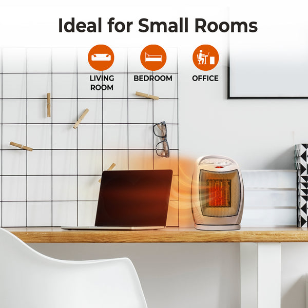 Comfort Zone Oscillating Desktop Space Heater, 1,500W