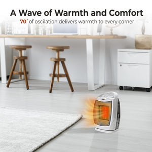 Comfort Zone Oscillating Desktop Space Heater, 1,500W