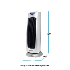 Comfort Zone Ceramic Oscillating Digital Tower Heater with Remote