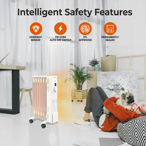 Comfort Zone 1,200-Watt Oil-Filled Radiator Heater
