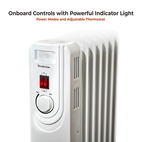 Comfort Zone 1,200-Watt Oil-Filled Radiator Heater