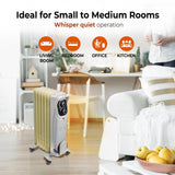 Comfort Zone Oil-Filled Deluxe Radiator Heater in Grey