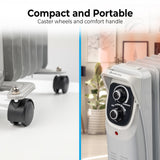 Comfort Zone Oil-Filled Deluxe Radiator Heater in Grey