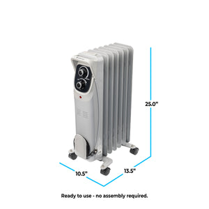 Comfort Zone Oil-Filled Deluxe Radiator Heater in Grey