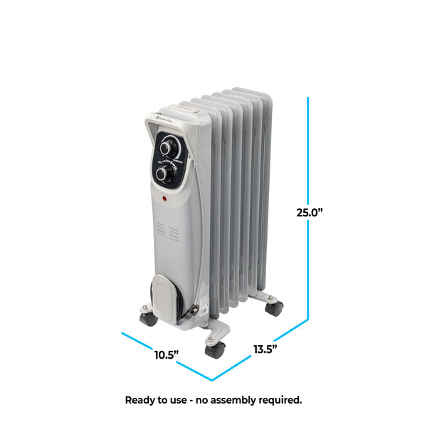 Comfort Zone Oil-Filled Deluxe Radiator Heater in Grey