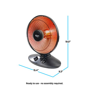 Comfort Zone Electric Oscillating Radiant Dish Heater with Adjustable Tilt