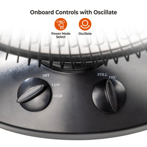 Comfort Zone Electric Oscillating Radiant Dish Heater with Adjustable Tilt