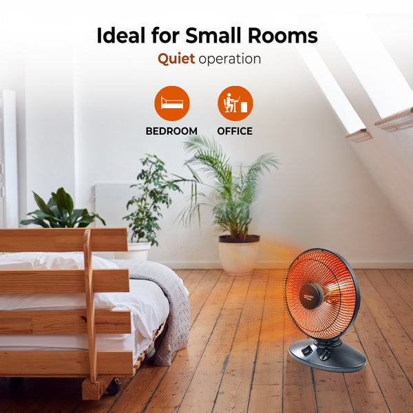 Comfort Zone Electric Oscillating Radiant Dish Heater with Adjustable Tilt