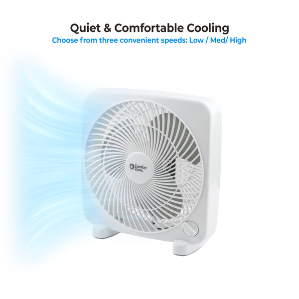 Comfort Zone 9" 2-Speed Portable Box Fan