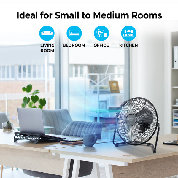 Comfort Zone 12" 3-Speed High-Velocity Floor Fan