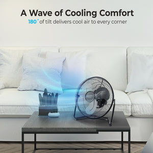 Comfort Zone 12" 3-Speed High-Velocity Floor Fan