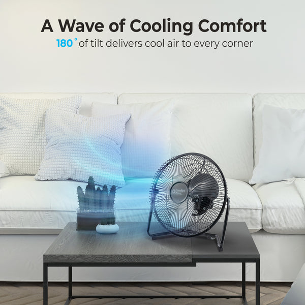 Comfort Zone 12" 3-Speed High-Velocity Floor Fan
