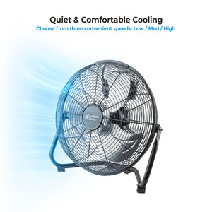 Comfort Zone 12" 3-Speed High-Velocity Floor Fan