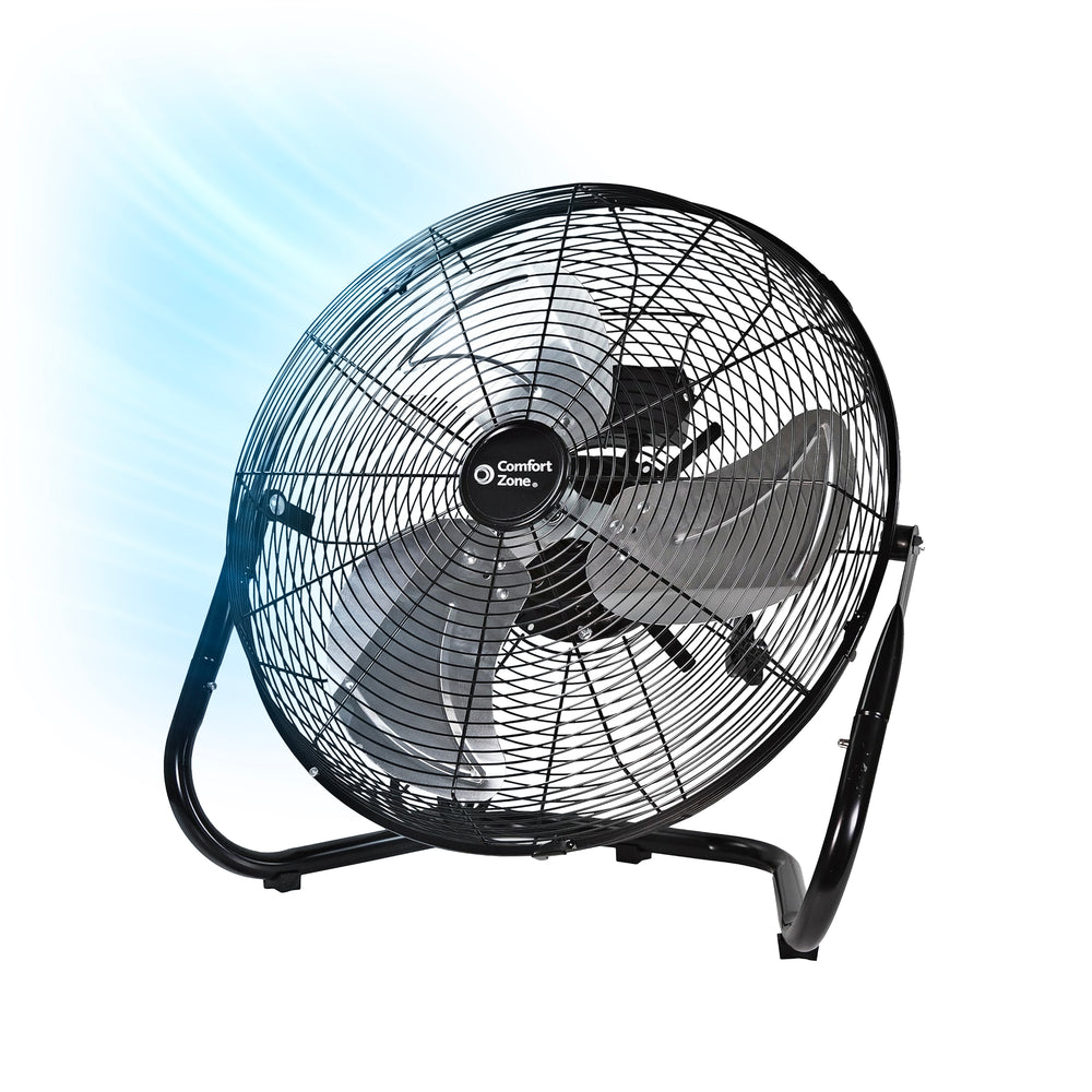 Comfort Zone 18" 3-Speed High-Velocity Floor Fan with Adjustable Tilt