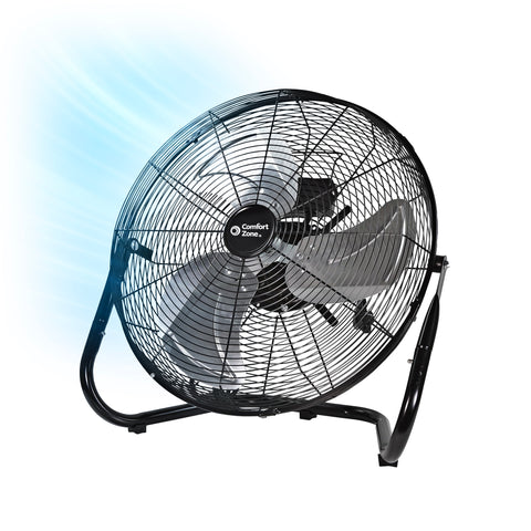 Comfort Zone 18" 3-Speed High-Velocity Floor Fan with Adjustable Tilt