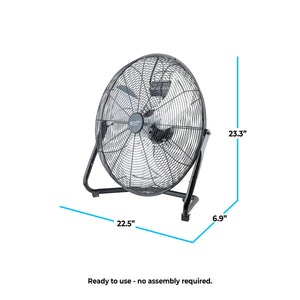Comfort Zone 20" 3-Speed Floor Fan with 360-Degree Adjustable Tilt