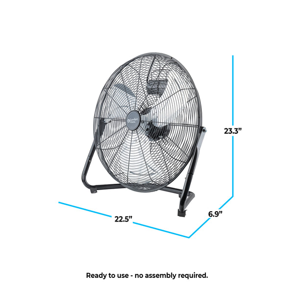 Comfort Zone 20" 3-Speed Floor Fan with 360-Degree Adjustable Tilt