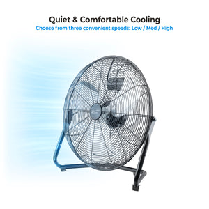 Comfort Zone 20" 3-Speed Floor Fan with 360-Degree Adjustable Tilt