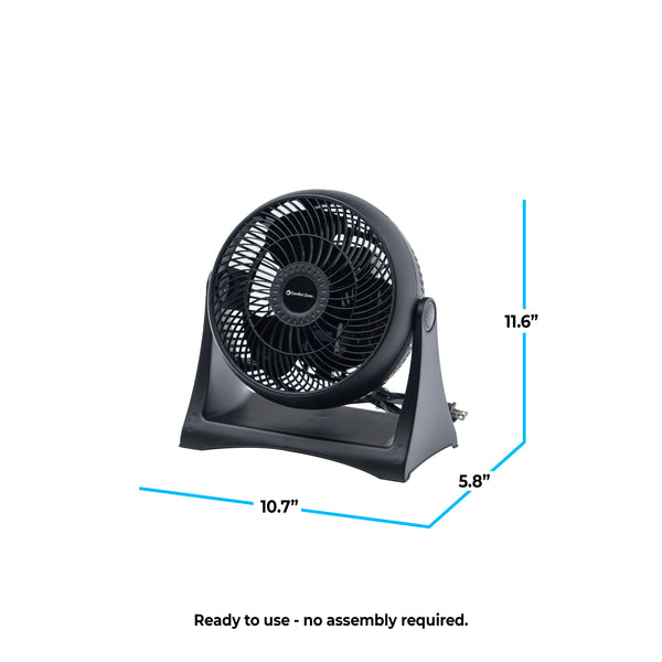Comfort Zone 8" 3-Speed Wall-Mountable 8-High-Velocity Table Fan