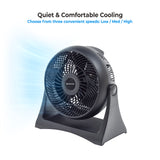 Comfort Zone 8" 3-Speed Wall-Mountable 8-High-Velocity Table Fan
