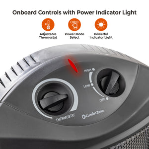 Comfort Zone Fan-Assisted Tower Radiant Quartz Heater